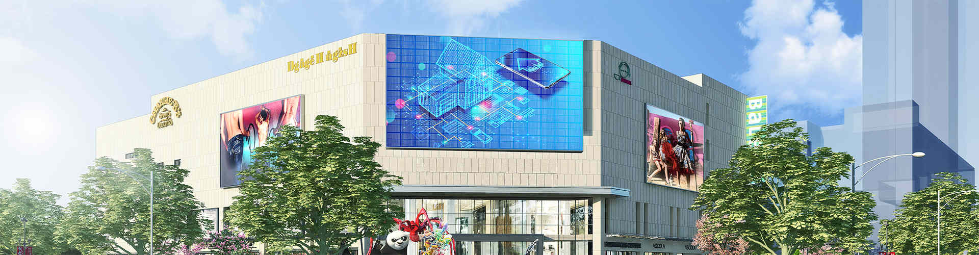 outdoor led glass wall display