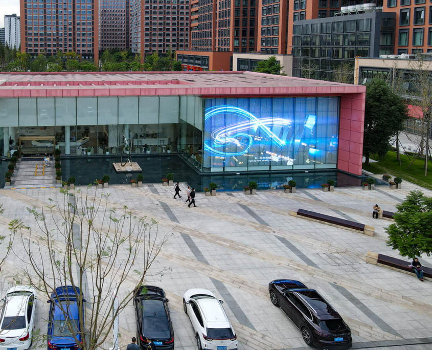 glass wall led screen